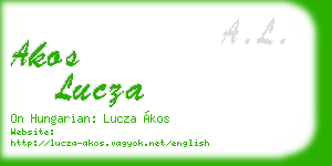 akos lucza business card